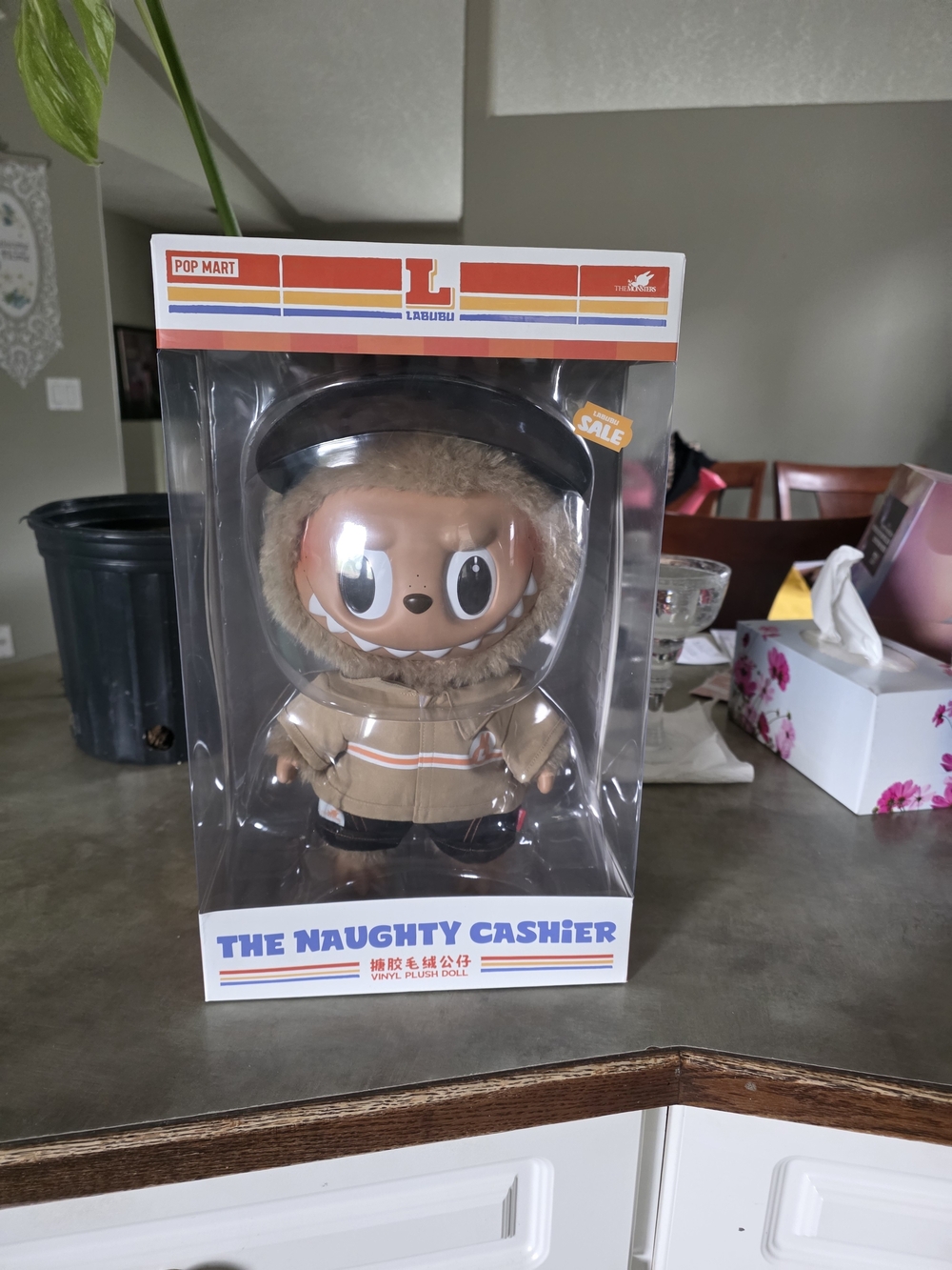 POP MART Labubu The Naughty Cashier Vinyl Plush Doll - Tan